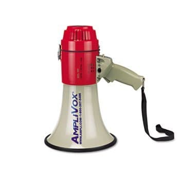 MityMeg Piezo Dynamic Megaphone, 15W, 5/8 Mile Range