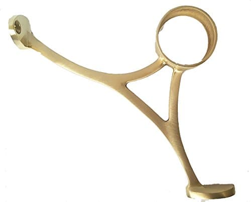 Combination Bar Foot Rail Bracket-Support- Satin Finish Brass 2" OD Rail Size