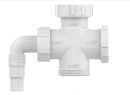 EasyDrain Drain Waste Trap Pipe Extension Connector 1 1/2" BSP with Dishwasher Input