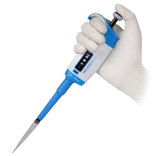 Microlit Lab Micropipette - Single-Channel Adjustable Volume Micro Pipette Fully Autoclavable Pipettor (20-200ul)