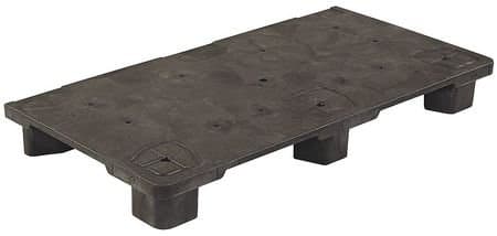 Pallet, 48 in. L x 24 in. H, Black, Stackable, 4-Way, Dynamic Load Capacity 2000 lb., Static Load Capacity 15,000 lb.