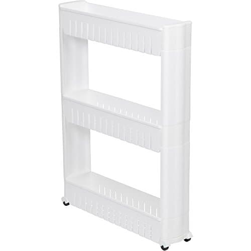 28" Slim Slide Out Storage Tower for Laundry, Bathroom, or Kitchen By Trademark Innovations