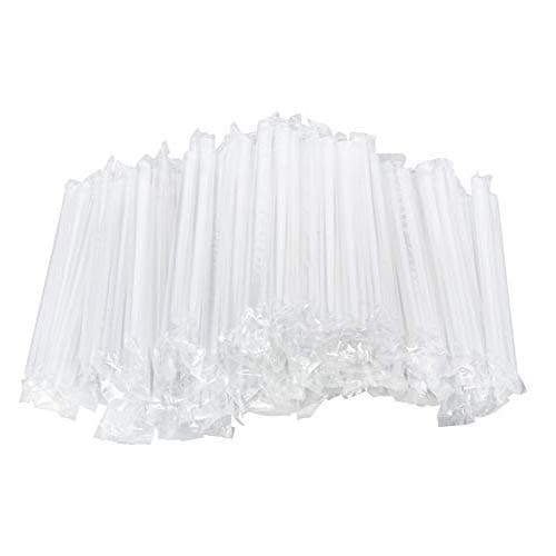 OTOR Jumbo Plastic Drinking Straws Individually Wrapped Straight Thick Clear PP Straw for Bubble & Boba Tea, Milkshakes - 9.4 Inch Long, Pack of 100