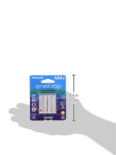 Eneloop 70-ZP2A-6D26 AAA 4th generation NiMH Pre-Charged Rechargeable 2100 Cycles Battery with Holder Pack of 8