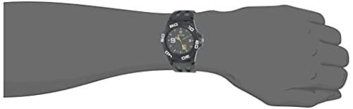 SF Quartz Analog Black Dial Plastic Strap Watch for Men-NS7929PP08