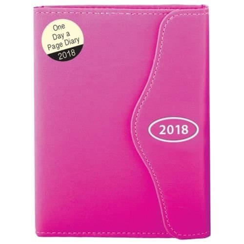 A5 Magnetic Closure Day Per Page Diary Journal Organiser 2018 (Pink)