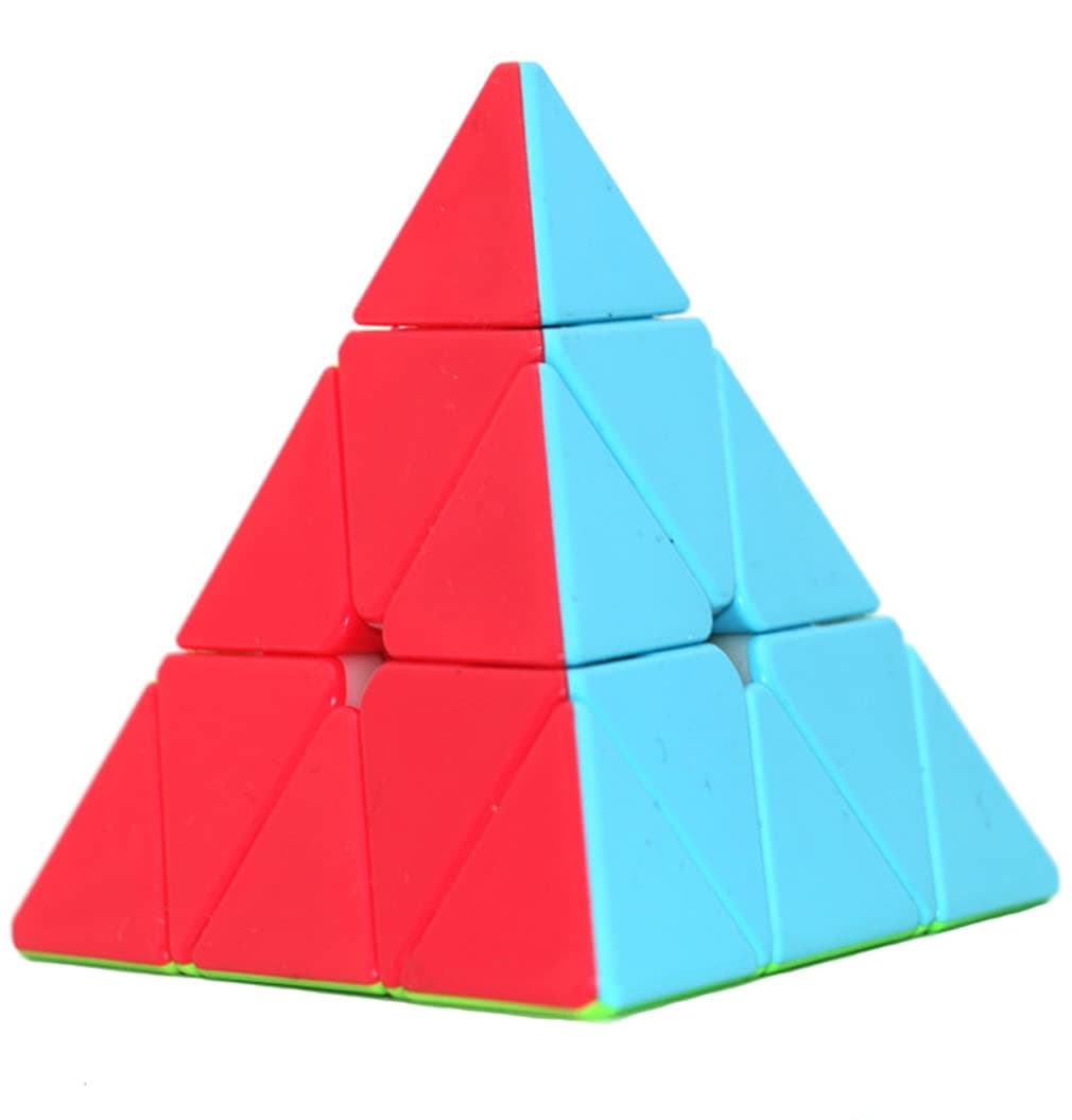 TANCH Pyramid Speed Cube Stickerless Triangle Magic Cube Puzzle Toy Colorful