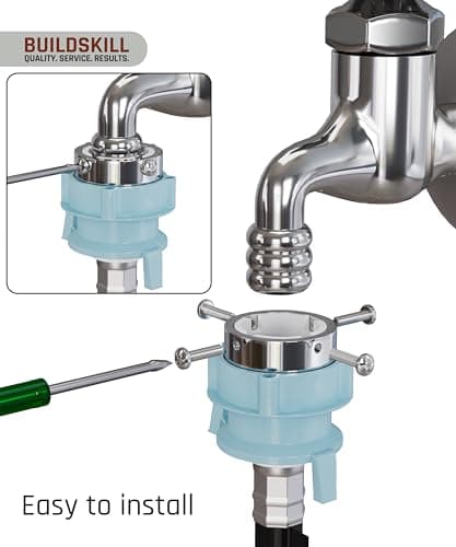 Buildskill Fully Automatic Washing Machine Tap Connector, Durable Tap Adapter for Washing Machine Pipe, Tap Connector for Water Pipe, Easy Install Washing Machine Tap Adapter - Blue (Pack of 2)
