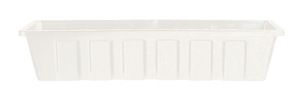 Root & Vessel Poly-Pro Plastic Flower Box Planter, White, 36-Inch