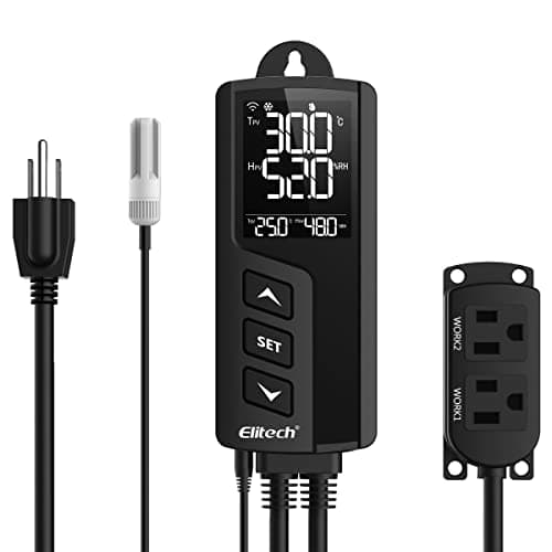 Elitech STC-1000WiFi TH Temperature Humidity Controller 100~240VAC Pre-Wired Thermostate Thermostat 2 Outlets Homebrew Incubation