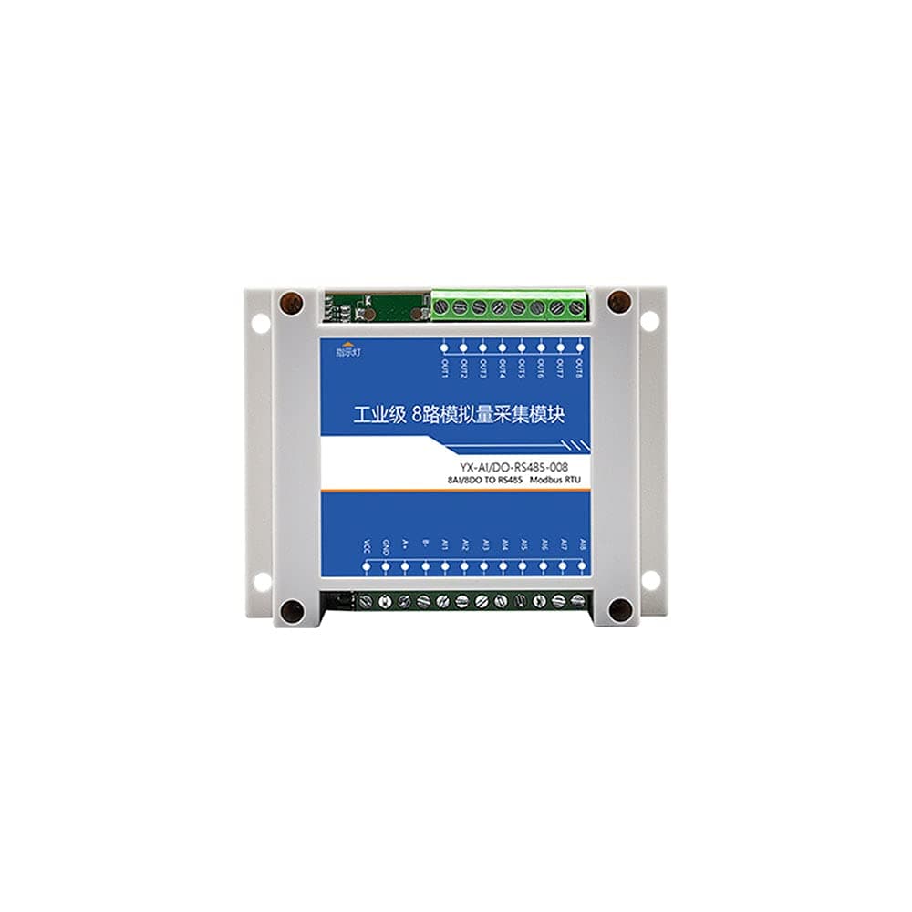 Taidacent 8-Channel Analog Input Data Acquisition Module - 4-20mA to RS485 Modbus Converter for Current and Voltage Input, 8 Output RS485 Data Acquisition