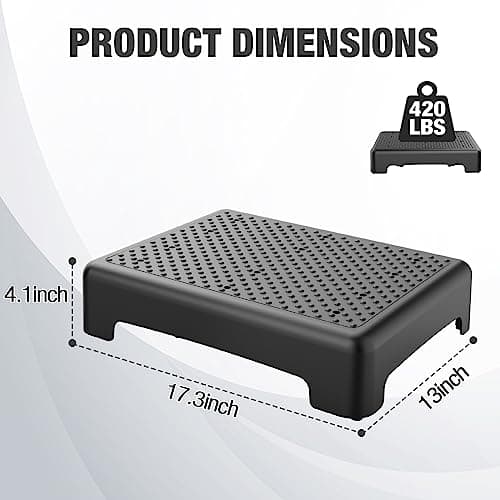 HBTower Mobility Step Stool, Non-Slip Step Platform Indoor and Outdoor, Portable Step Riser for Adults & Seniors, Safety Step for Car, Bedside, Office, Shower, Stairs(Black)