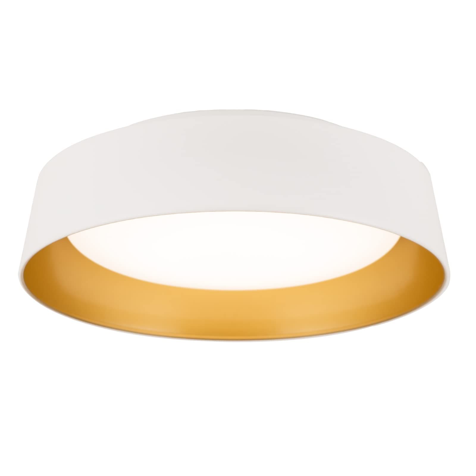 12.5 Inch LED Flush Mount Ceiling Light Fixture, 26W, Super Bright 1350 Lumen, 3 Color 3000K/4000K/5000K, Matt White with Gold Inside, Dimmable Ceiling Lamp for Bedroom Hallway Bathroom Outdoor