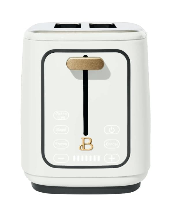 Drew Barrymore White Icing 2 Slice Toaster with Touch-Activated Display