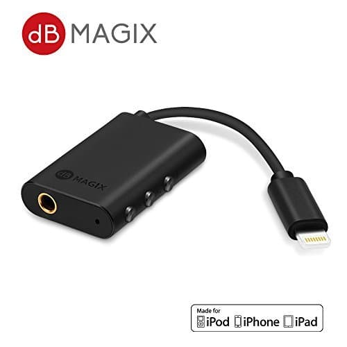 dB MAGIX AC2 Mini Hi-Fi Lightning Headphone Amplifier 100Ω Drive Ability MFi Certified Lightning to 3.5mm with Charge Port for iPhone X iPhone 8 iPhone 7