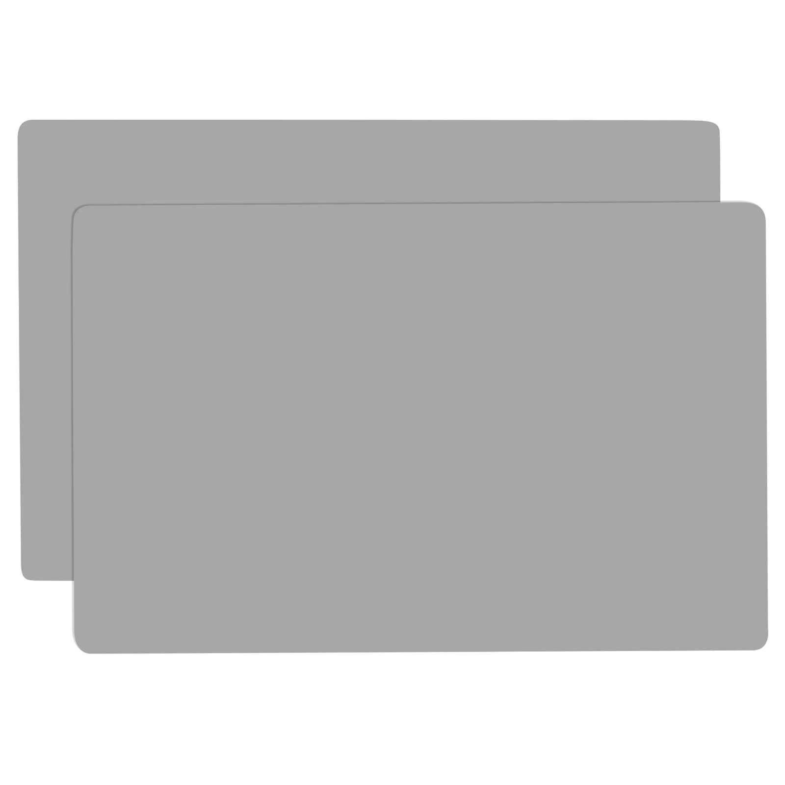 2 Pack Silicone Mats for Kitchen Counter, Treerit 23.62" x 15.75" Thick Large Silicone Mat, Nonskid Heat Resistant Countertop Protector, Easy to Clean, Gray