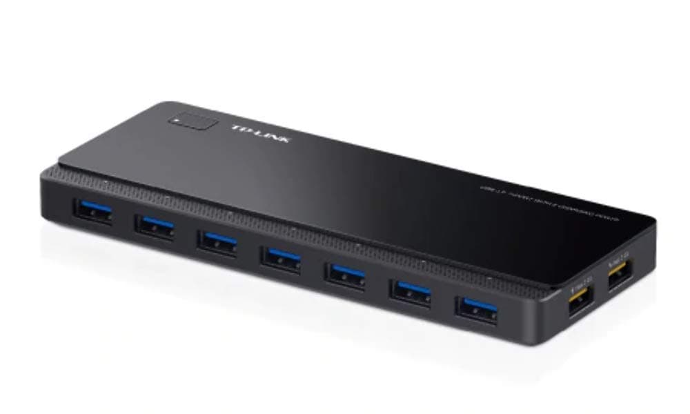 TP-Link 7-Port USB 3.0 Micro B Hub with 2 Exclusive 2.4 A Charging Ports, Anti-static Protection, 1m USB3.0 Cable, Compatible with Windows, Mac OS X and Linux systems, Black (UH720)