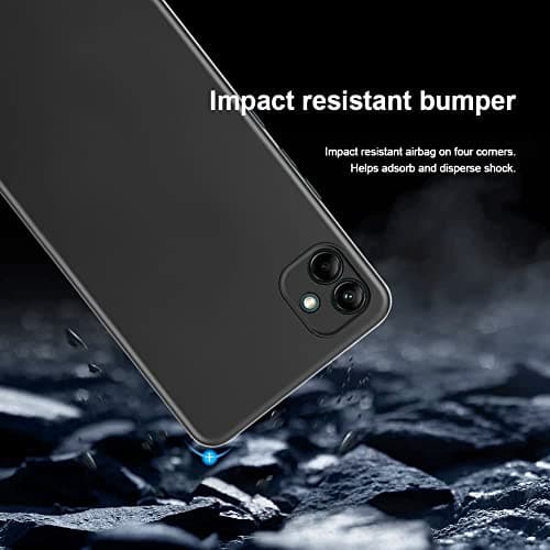 for Samsung Galaxy A04E Case with 2 Pack Tempered Glass Screen Protector Microfiber Shockproof Soft Liquid Silicone Protective Phone Cover Case for Samsung Galaxy A04E, Black