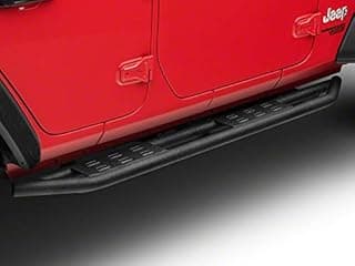 RED ROCK 4x4 Side Armor in Textured Black with Step Pads Fits Jeep Wrangler JL 4 Door 2018-2020