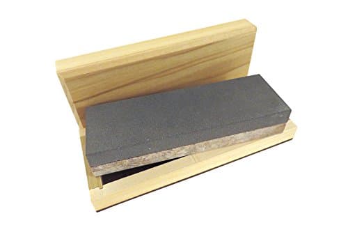 Natural Authentic Combination Soft (Medium) and Black (Ultra Fine) Knife Sharpening Bench Stone Whetstone 6" x 2" x 1" in Wood Box NWS-B/S-6x2x1