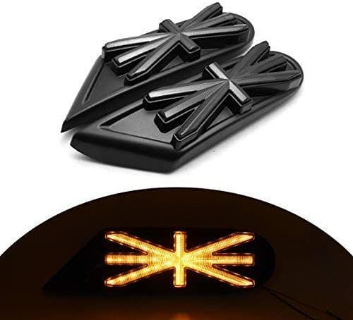 YaaGooDynamic Blinking Side Marker Indicator LED Light for Mini Cooper R55 R56 R57 R58 R59, Union Jack, Amber