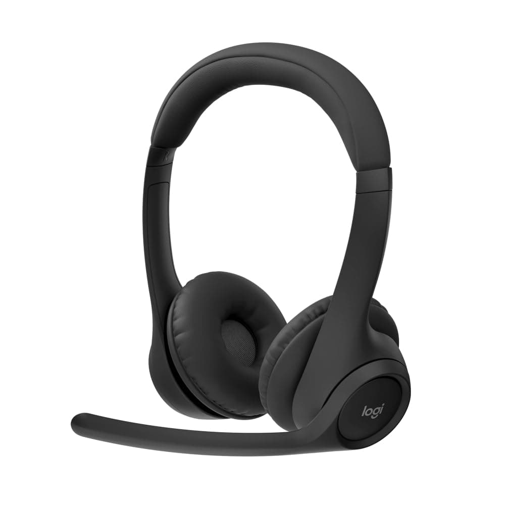 Logitech Zone 300 Wireless Bluetooth Headset With Noise-Cancelling Microphone, Compatible with Windows, Mac, Chrome, Linux, iOS, iPadOS, Android – Midnight Black