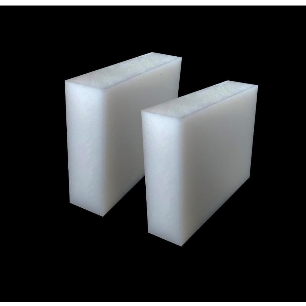2 Pcs HDPE Plastic Sheet 1 inch Thick,Size 3 x 4 inch,High-Density Polyethylene(HDPE) Plastic Block for Machining,Home Improvements,DIY Projects (White)