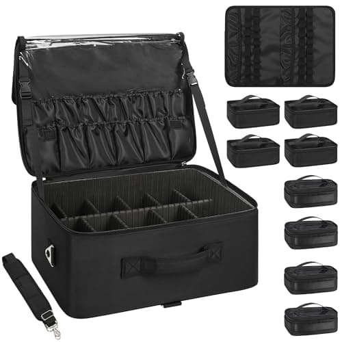 Relavel Rolling Makeup Case, Professional Makeup Artist Train Case