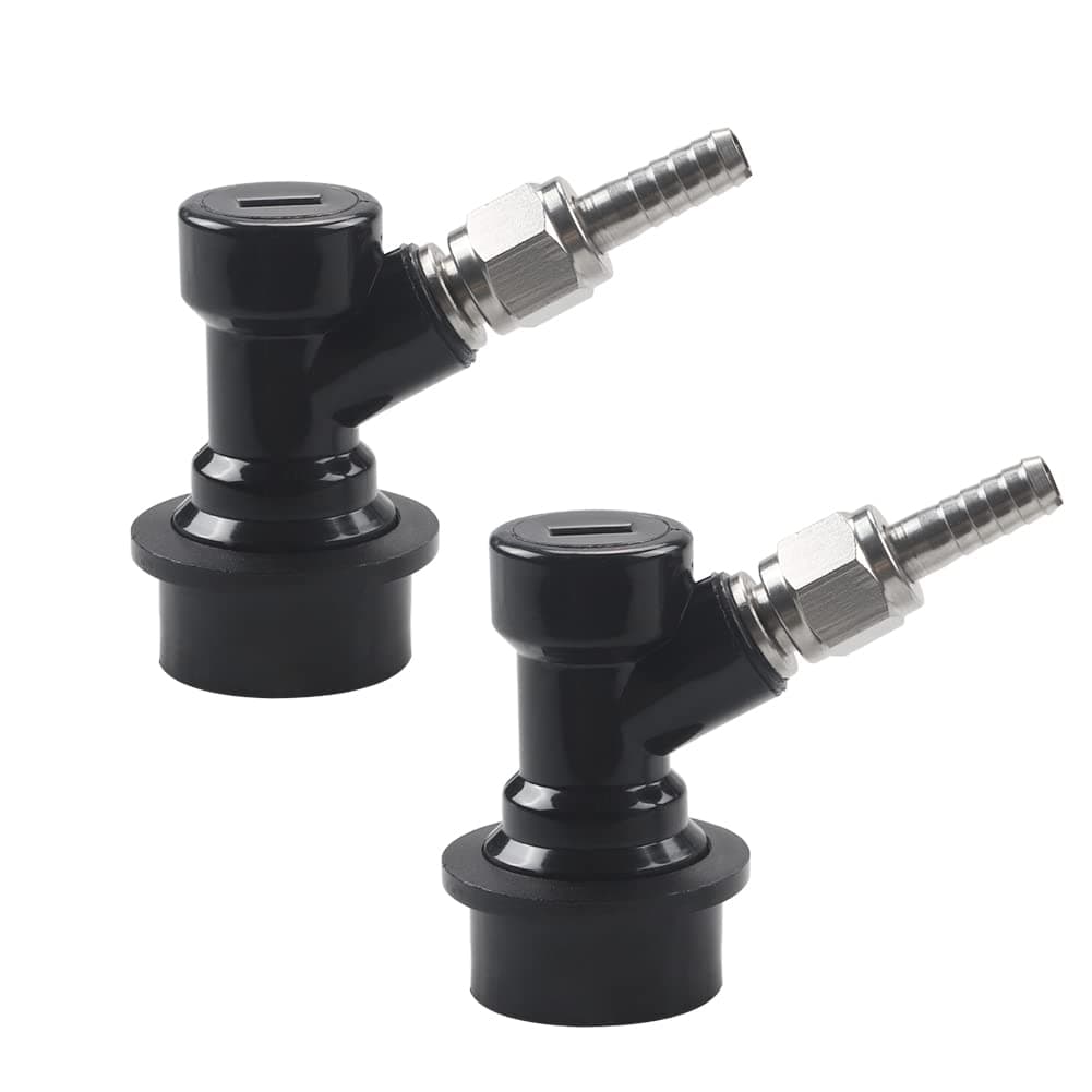 PERA 2 PACK Ball Lock MFL Dis-connect Set with Swivel Nuts 1/4 Liquid Barbed