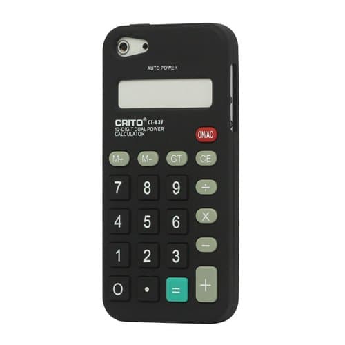 3D Black Calculator Silicone Cover Case for Apple iPhone 5