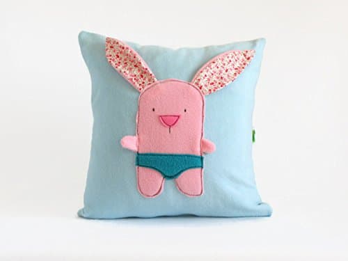 Handmade Light Blue Throw Pillow for Your Nursery