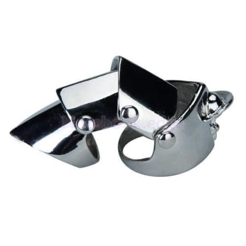 EMO Gothic Goth Steam Punk Armor Armour Knuckle Finger Ring Silver tone