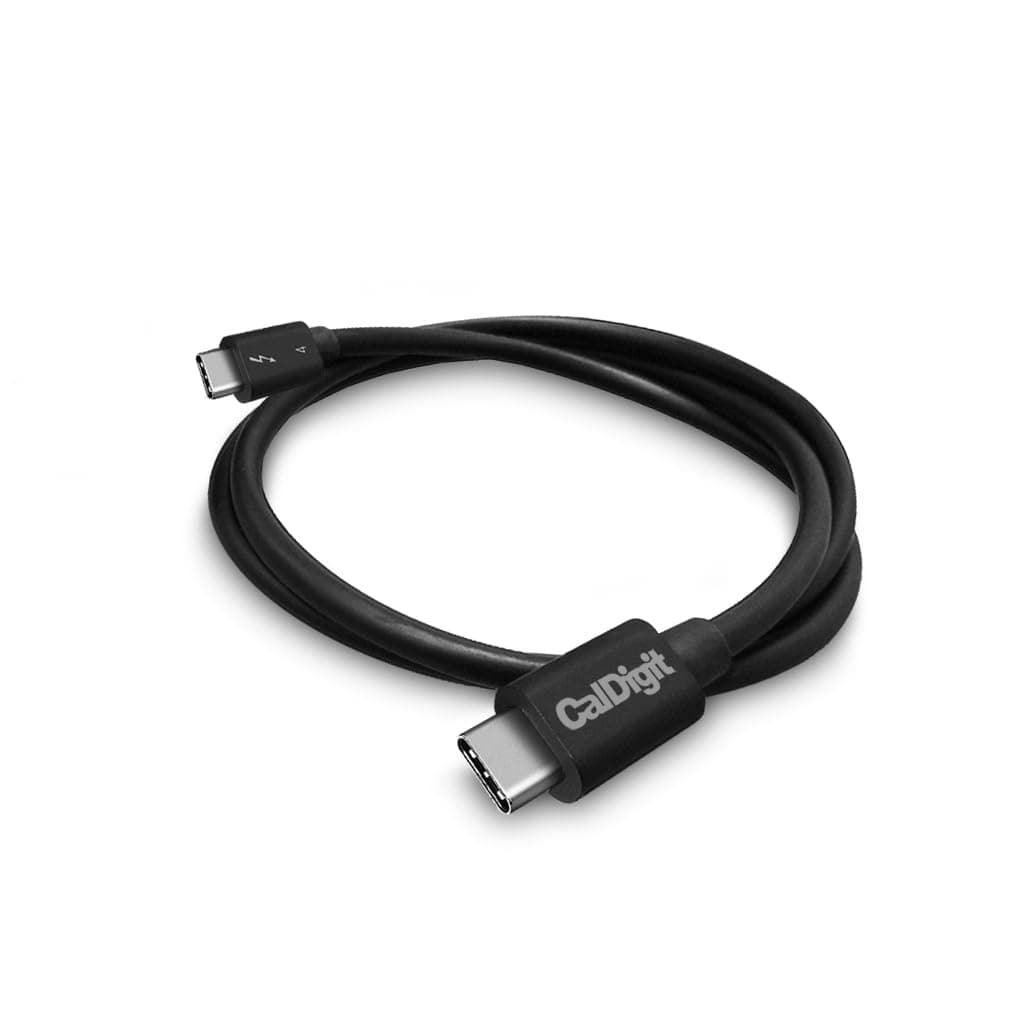 CalDigit Thunderbolt 4 Cable - 40Gbps 100W Power Delivery, Compatible with Thunderbolt 3, Thunderbolt 5 & USB4 Type C, MacBook Pro, iMac, iPhone 17 Max, Black (0.8m/2.62ft, Thunderbolt 4/USB 4)