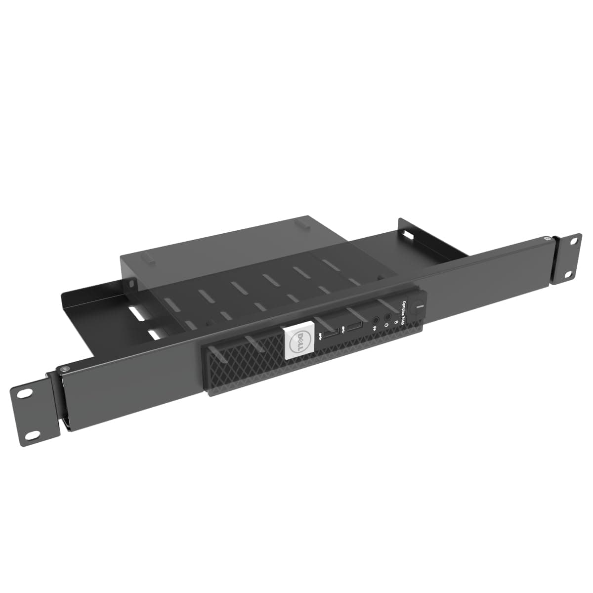 Mini Rack Mount for Dell OptiPlex Micro Form Factor Case-1U Hinged Server Rack Shelf with Easy Access Network Connections in 19-inch Network Cabinet or Server Rack