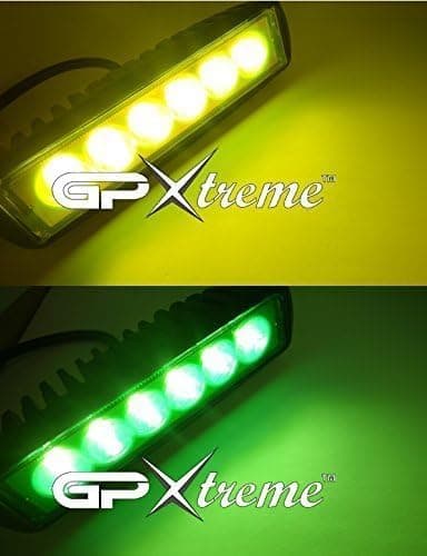 18W 6x3W LED BAR Car Work Light Headlight Cree Off road Lamp Truck Spot Flood Boat Driving WaterProof IP67 Bright 12VDC 24VDC 9V-30V + Mounting Bracket + 2 film (Green and Yellow)