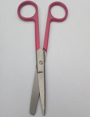 Nurses Scissors (Approx 5" 13cm) Colour Lacquered Handles (Pink Handle)