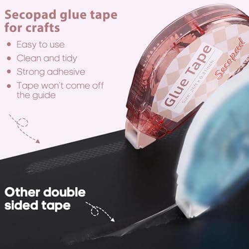 Scrapbooking Tape 8 Pack Double Sided Tape Roller Craft Adhesive Glue Runner Scrapbooking Supplies Journaling School Office Supplies for Kids and Adults 0.3" x 26'
