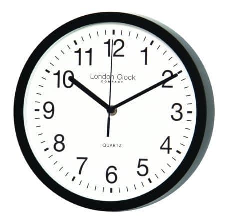 London Clock Co Black Wall Clock with Sweeping Hands