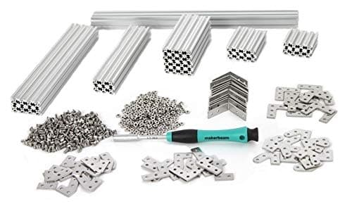 Regular Starter Kit Clear Anodized Including Beams (10x10mm in Diameter), Brackets, Nuts and Bolts
