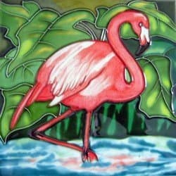 Flamingo Decorative Ceramic Wall Art Tile 4x4