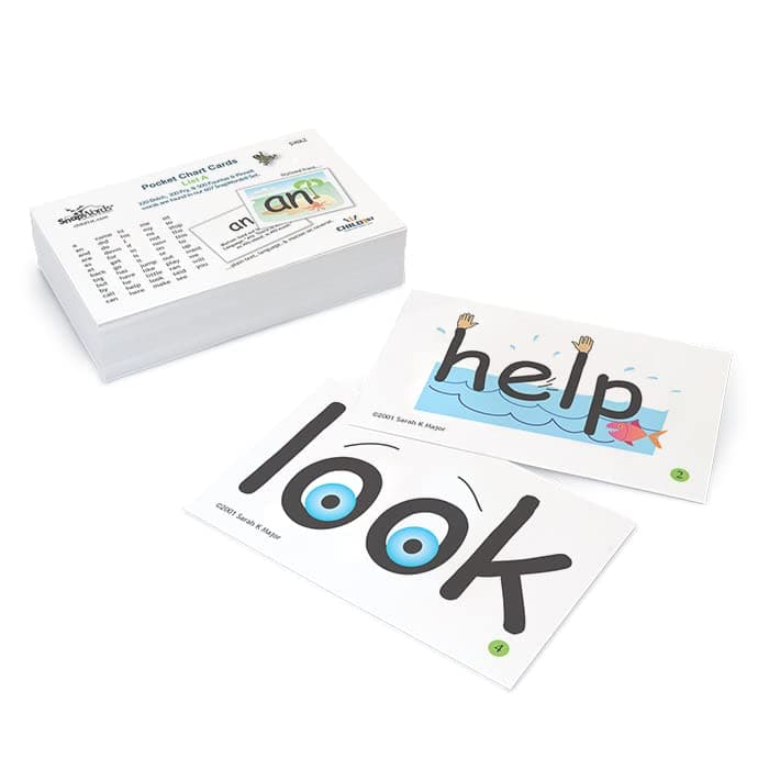 SnapWords List A Sight Word Pocket Chart Cards