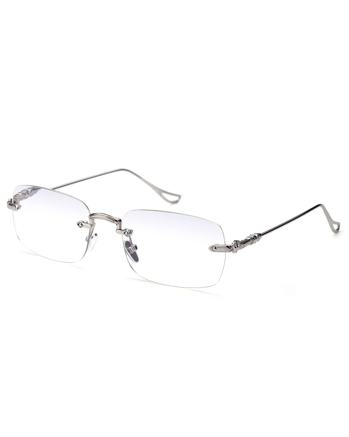 TERAISE Frameless Metal Reading Glasses for Men/Women Blue Light Blocking -Rimless Fashion Comfortable Computer Eyeglasses