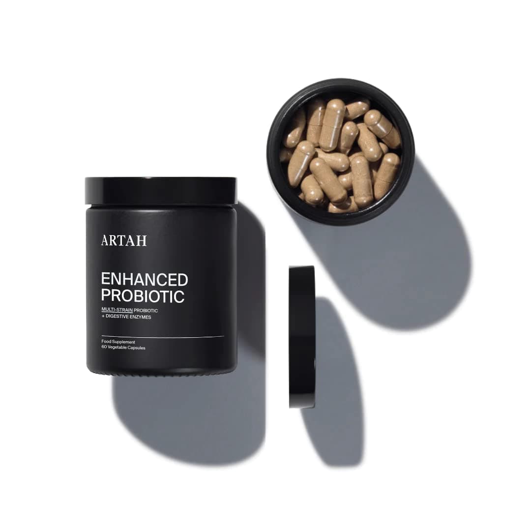 Artah Enhanced Synbiotic 60 Capsules, Multi-Strain Probiotic with Digestive Enzymes