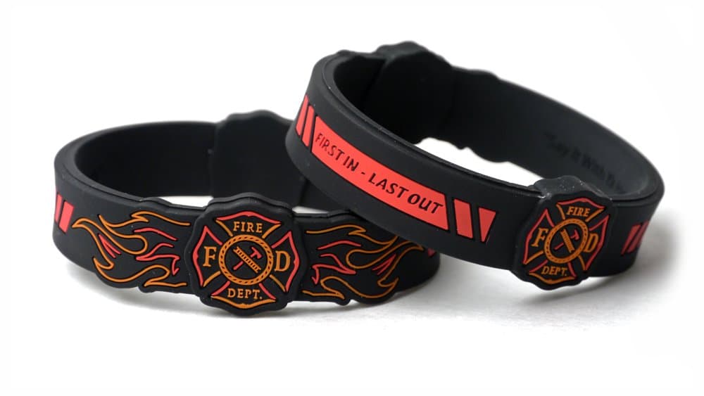 Fire Fighter Silicone Bracelet (MEDIUM 7.5 inches)