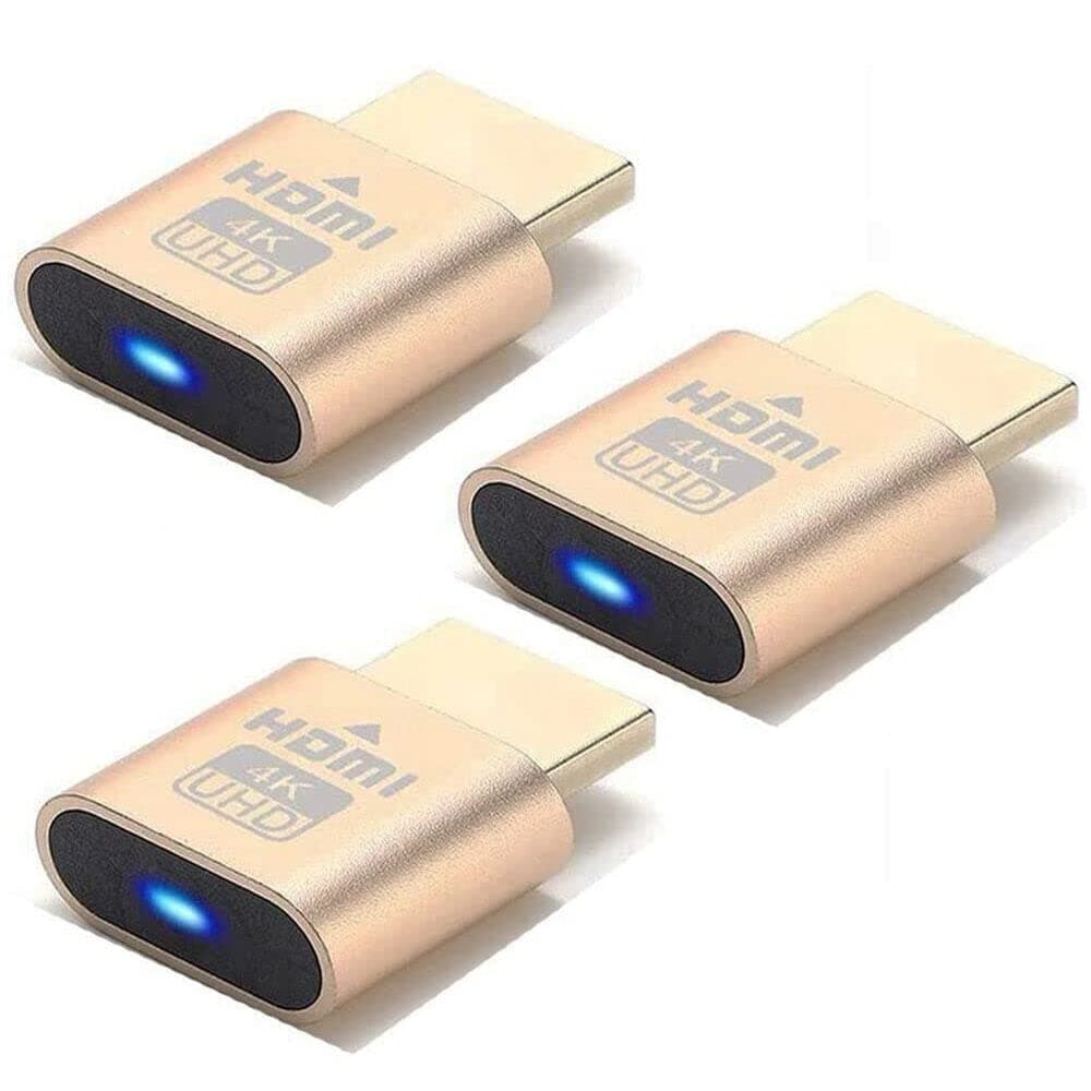 vienon HDMI Dummy Plug (4K UHD), 3 Pack Headless Ghost Adapter, Virtual Monitor Display Emulator New Generation Compatible with Windows Mac OSX Linux Support 4K/2K/1080P Multiple Resolutions