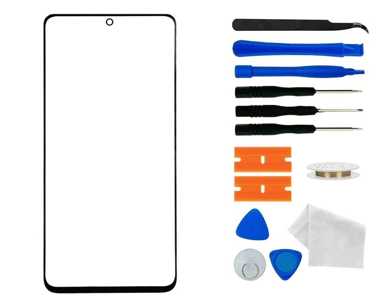 Black - Original Replacement Screen Repair Front Outer Top Glass Lens Cover for Samsung Galaxy Note 8 N950 6.3Inch Mobile Phone Curved Surface Parts (No AMOLED and Touch Digitizer)