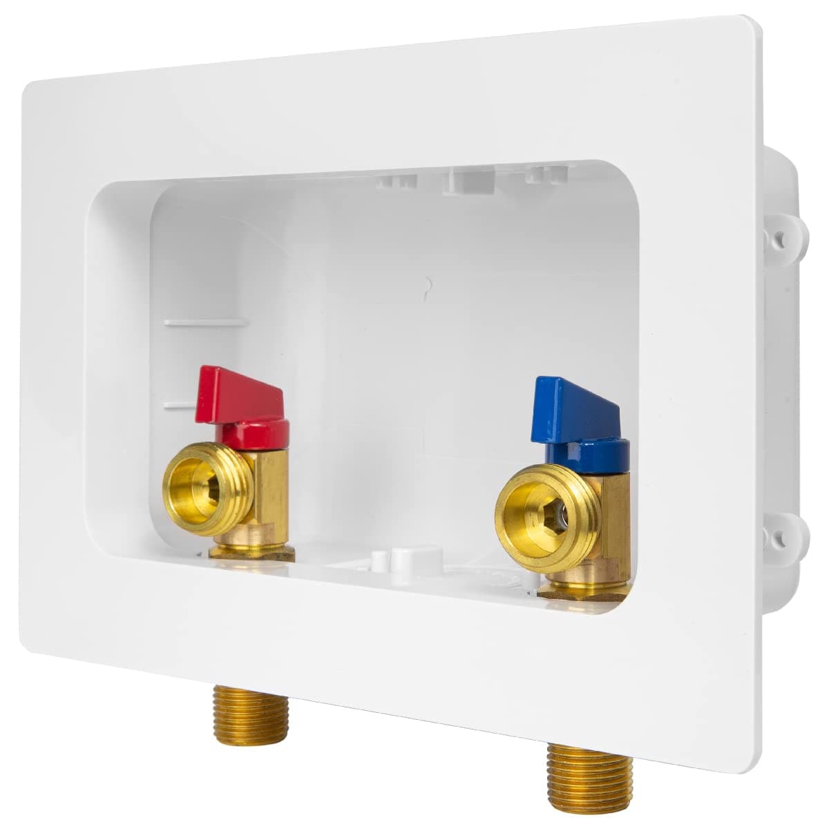 EFIELD Premium Washing Machine (Laundry) Outlet Box with Center Drain, 1/2 inch Sweat MIP x 3/4 inch MHT Connection, White (Standard)