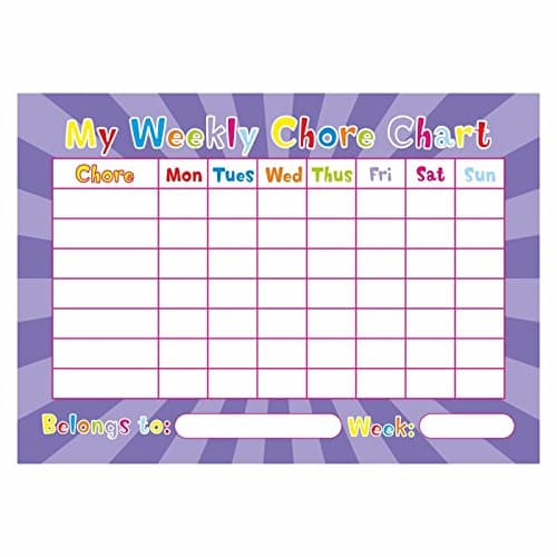 A3 Weekly Chore Chart Children Behavior Parent Kid for Teachers, Parents & Schools