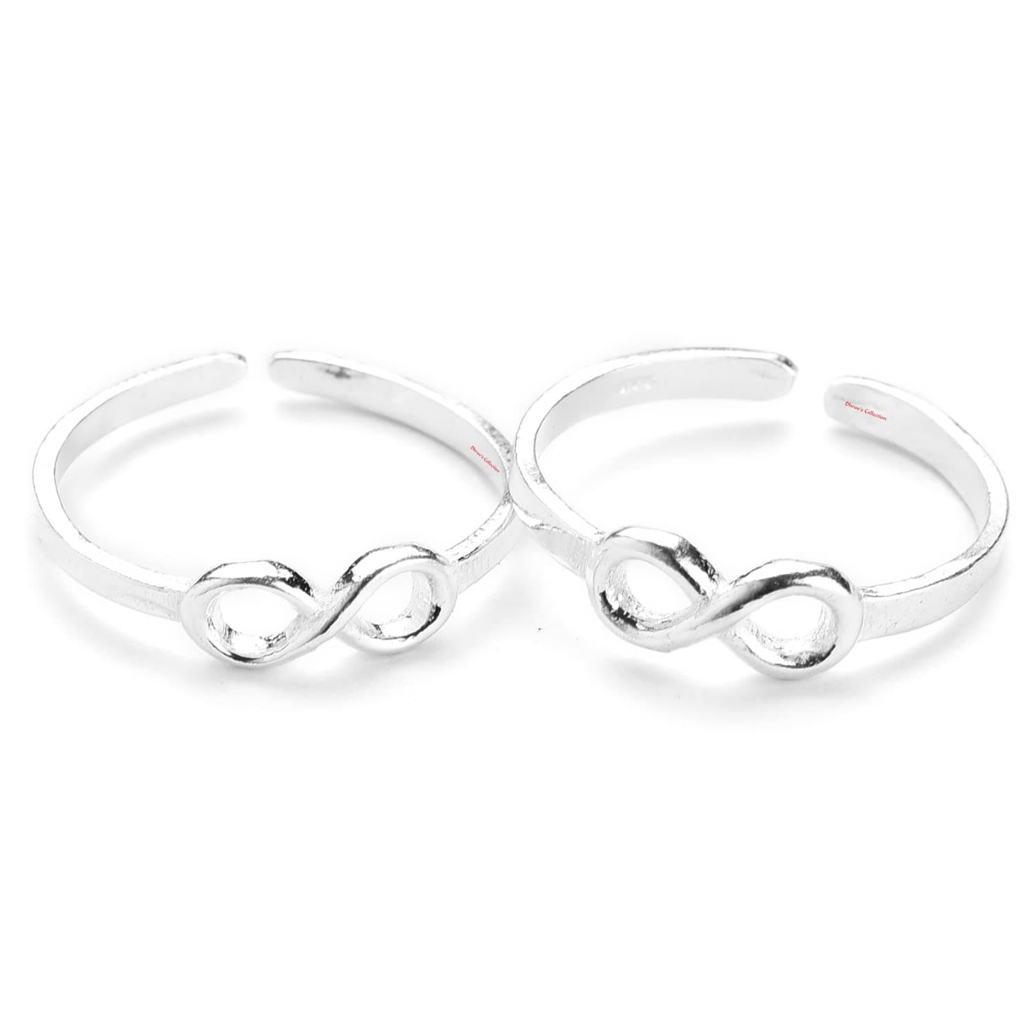 DHRUVS COLLECTION 925 Oxidized Silver Infinity Design Toe Ring, Bichhiya For Girls & Women| Perfect Valentine Gift For Her
