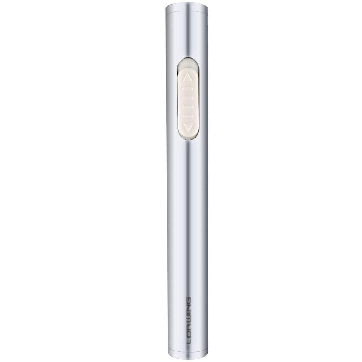 LORWING Mini Electric Lighter USB Rechargeable Windproof Flameless Tiny Innovative Electronic Lighter for Cigarettes with Charging Cable and Gift Box (Silver)